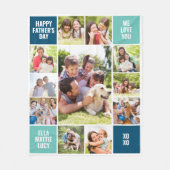 11 Fotocollage Vaderdag Fleece Deken (Voorkant)