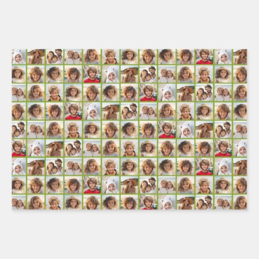 11 Fotocollage - Wit Grijs Groen Kleuren Inpakpapier Vel (Voorkant 3)