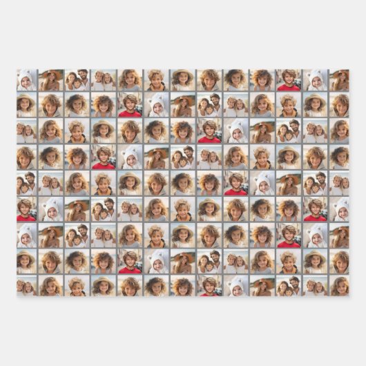 11 Fotocollage - Wit Grijs Groen Kleuren Inpakpapier Vel (Voorkant 2)