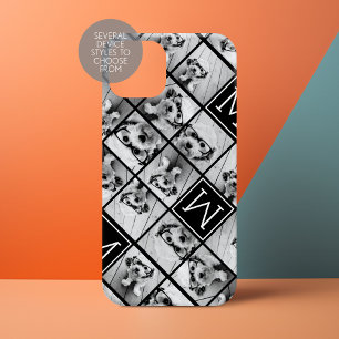 11 Fotoinstagram Collage Aangepast zwart monogram Case-Mate iPhone Case