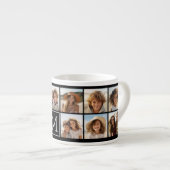 11 Fotoinstagram Collage Aangepast zwart monogram Espresso Kop (Voorkant rechts)
