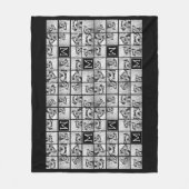 11 Fotoinstagram Collage Aangepast zwart monogram Fleece Deken (Voorkant)