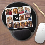 11 Fotoinstagram Collage Aangepast zwart monogram Gel Muismat<br><div class="desc">Zwart-wit - Gebruik tot 11 vierkante foto's om een uniek en persoonlijk cadeau te creëer. Of je kunt de hipster puppy houden en een trendy keepslag maken. Als u de afbeeldingen moet aanpassen,  klik op het aanpassingshulpmiddel om veranderingen aan te brengen.</div>