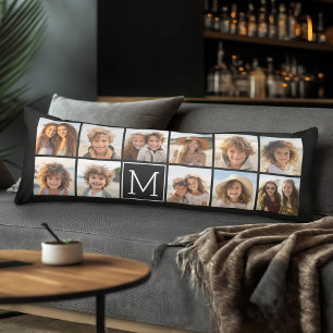 11 Fotoinstagram Collage Aangepast zwart monogram Lichaamskussen