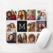 11 Fotoinstagram Collage Aangepast zwart monogram Muismat (Met muis)