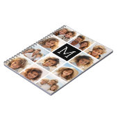 11 Fotoinstagram Collage Aangepast zwart monogram Notitieboek (Linkerzijde)