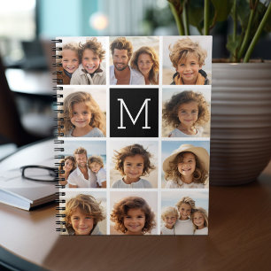 11 Fotoinstagram Collage Aangepast zwart monogram Notitieboek
