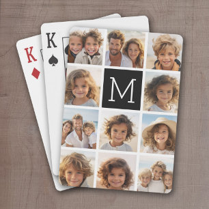 11 Fotoinstagram Collage Aangepast zwart monogram Speelkaarten