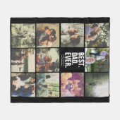 11 foto's collage gepersonaliseerde vaderdag fleece deken (Voorkant (Horizontaal))