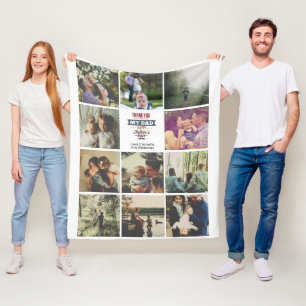 11 foto's collage gepersonaliseerde vaderdag fleece deken