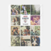 11 foto's collage gepersonaliseerde vaderdag fleece deken (Voorkant)