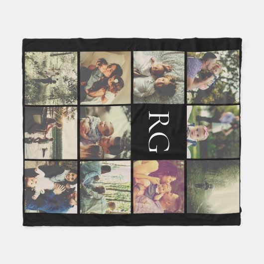 11 foto's collage op maat fleece deken (Voorkant (Horizontaal))