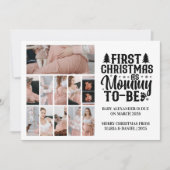 11 foto's Kerstmis zwangerschap zwangere mama Feestdagenkaart (Voorkant)