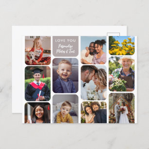 11 foto's personaliseren Modern Chic Elegant Love  Briefkaart