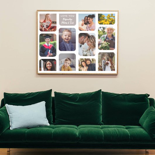 11 foto's personaliseren Modern Chic Elegant Love Poster