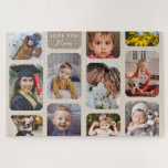 11 Foto's Taupe Modern Love je you mam personalise Legpuzzel<br><div class="desc">Elegant en modern fotodisplay dat een geweldig cadeau is voor elke gelegenheid en voor iedereen: bruiloft, familie, vrienden en beste vrienden, grootouders, Valentijnsdag. Voor beste resultaten wanneer het personaliseren van dit ontwerp, probeer gebruikend het zelfde formaat zoals de sjabloon gebruikt: verticaal wanneer verticaal, vierkant wanneer vierkant enz. Anders zal het...</div>