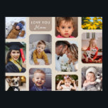 11 Foto's Taupe Modern Love je you mam personalise Poster<br><div class="desc">Elegant en modern fotodisplay dat een geweldig cadeau is voor elke gelegenheid en voor iedereen: bruiloft, familie, vrienden en beste vrienden, grootouders, Valentijnsdag. Voor beste resultaten wanneer het personaliseren van dit ontwerp, probeer gebruikend het zelfde formaat zoals de sjabloon gebruikt: verticaal wanneer verticaal, vierkant wanneer vierkant enz. Anders zal het...</div>