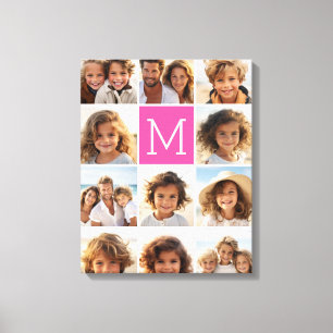 11 Fotosamenstelling - Minimaal raster met tekst Canvas Afdruk