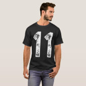 11 Gelukkige B-Day Py bedroefd T-shirt (Voorkant volledig)