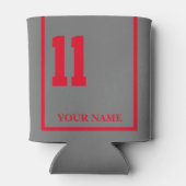 11 Grijs met Rode Paard Zadeldeken Custom Blikjeskoeler (Achterkant)