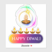 11.Happy Diwali het festival van de lichten in Ind Sticker (Vel)
