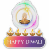 11.Happy Diwali het festival van de lichten in Ind Sticker (Voorkant)