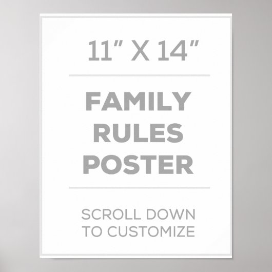 11-inch x 14-inch Poster gezinsregels (Voorkant)