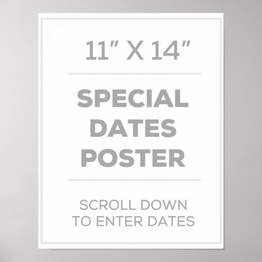 11-inch x 14-inch speciale datums Poster (Voorkant)