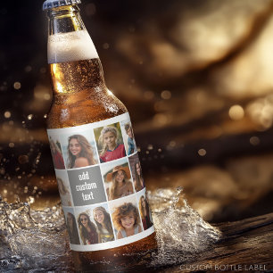 11 Instagram Fotocollage Aangepaste tekst op houts Bier Etiket