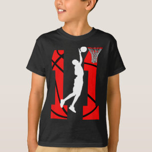 11 jaar 11e verjaardag Jongen Basketball-liefhebbe T-shirt