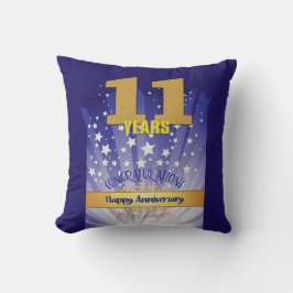 11 Jaar CUSTOM NAAM 12 Stap Jubileum Groot Nummer Kussen