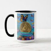 11 Jaar CUSTOM NAME AA Vlinders Bloemen Mok (Links)