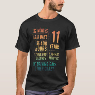 11 Jaar Getrouwd Grappige 11e Huwelijksverjaardag T-shirt