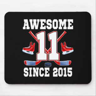 11 Jaar Geweldig Sinds 2015 Hockey Thema Verjaarda Muismat