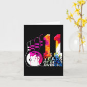 11 jaar Geweldige bowling 11e verjaardag Kaart (Gele Bloem)