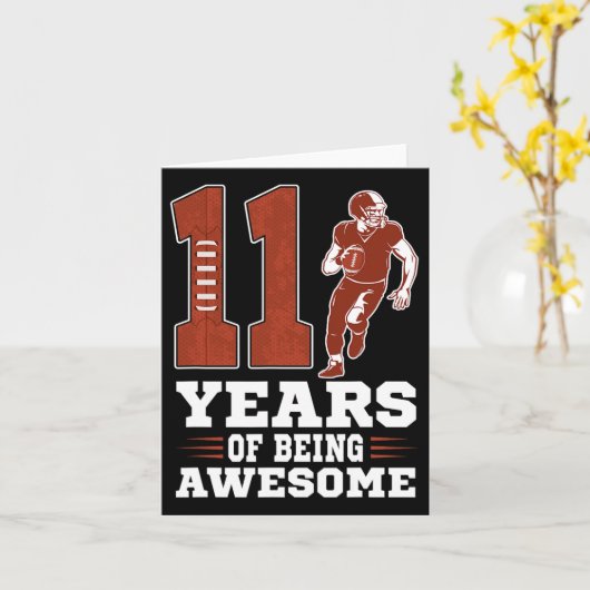 11 jaar Geweldige Boy 11th Birthday Voetbal Kaart (Gele Bloem)