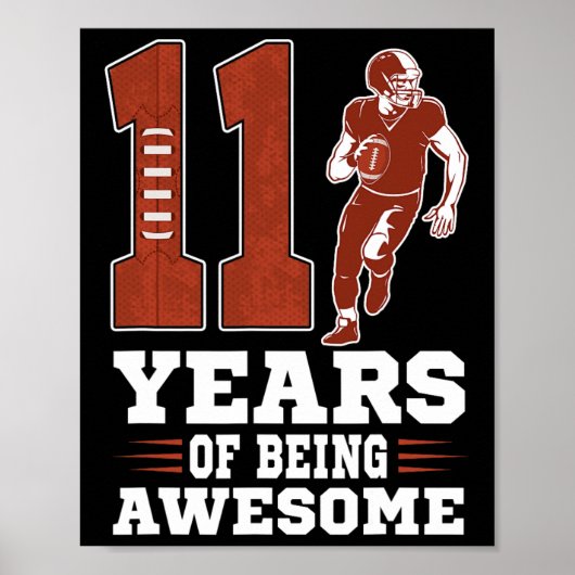 11 jaar Geweldige Boy 11th Birthday Voetbal Poster (Voorkant)