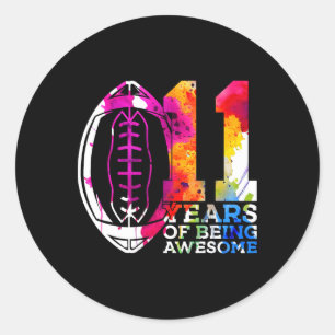 11 jaar Geweldige Football 11e verjaardag Ronde Sticker