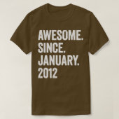 11 jaar Geweldige sinds januari 2012 11e verjaarda T-shirt (Design voorkant)
