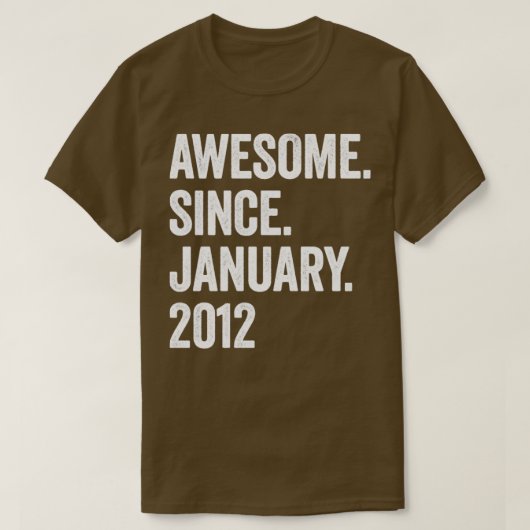 11 jaar Geweldige sinds januari 2012 11e verjaarda T-shirt (Design voorkant)