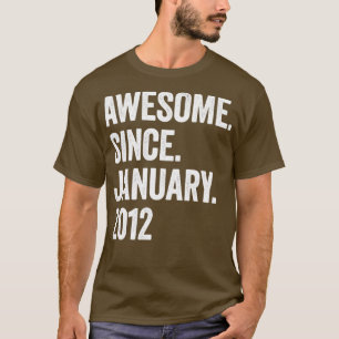 11 jaar Geweldige sinds januari 2012 11e verjaarda T-shirt
