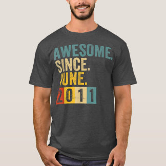 11 jaar Geweldige sinds juni 2011 11e verjaardag T-shirt