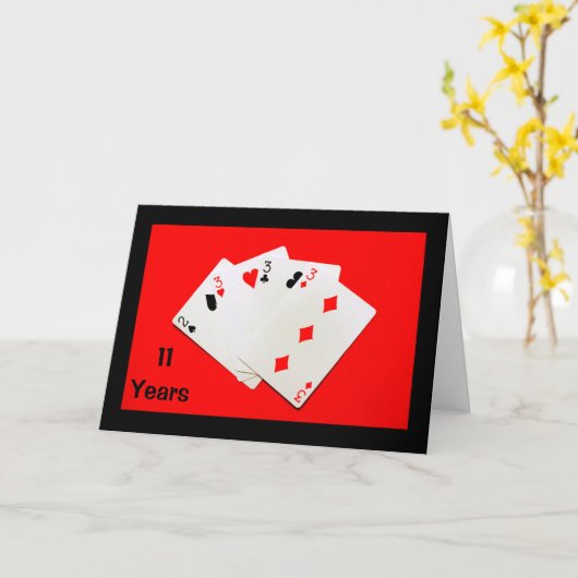 11 jaar is een grote deal! Jubileum-kaart Kaart (Gele Bloem)
