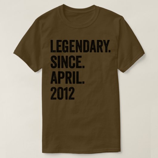 11 jaar Legendary sinds april 2012 11e verjaardag T-shirt (Design voorkant)