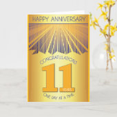 11 Jaar Nuchter Jubileum | Gouden Straal 12 Stappe Kaart (Gele Bloem)