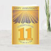 11 Jaar Nuchter Jubileum | Gouden Straal 12 Stappe Kaart (Voorkant)
