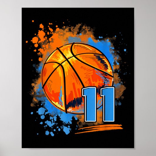 11 jaar oud 11e verjaardag honkbal poster (Voorkant)