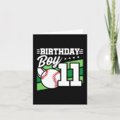 11 Jaar Oud Baseball Party Thema 11e Verjaardag Jo Kaart (Voorkant)