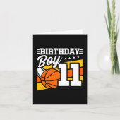 11 Jaar Oud Basketbalfeest 11e Verjaardag Jongen Kaart (Voorkant)