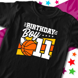 11 Jaar Oud Basketbalfeest 11e Verjaardag Jongen T-shirt
